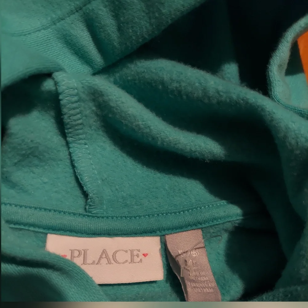 Children's Place Blue Girls Hoodie Size 5-6 Good Vibes Sweatshirt